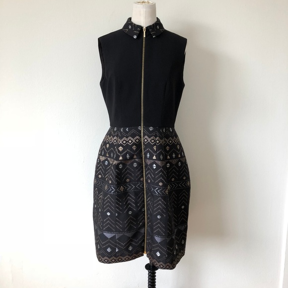 ted baker black and gold dress